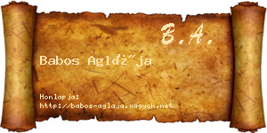 Babos Aglája névjegykártya